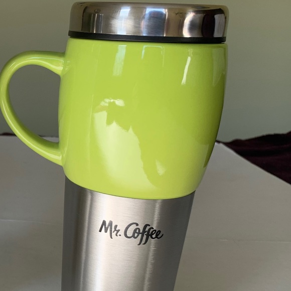 Mr. Coffee Stainless Steel & Green Ceramic Coffee Mug 16 Oz insulated travel mug - Picture 5 of 9